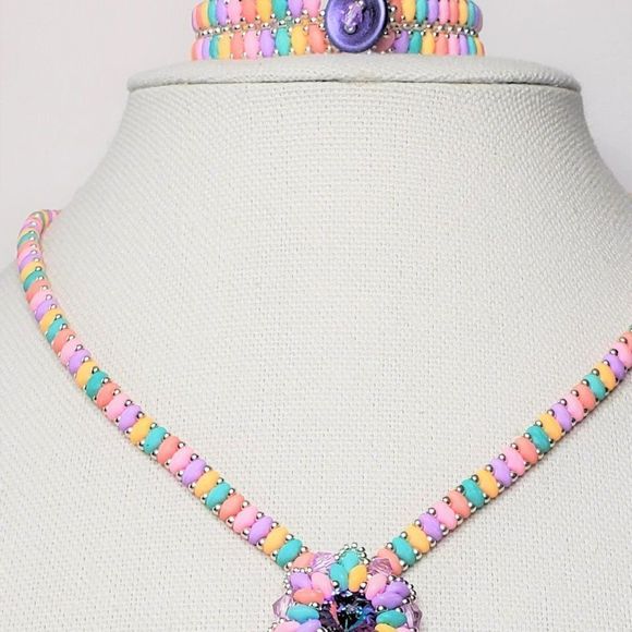 Colorful Handmade Swarovski Necklace Set - Picture 5 of 6